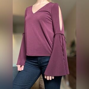 EXPRESS NWT plum bell sleeve top